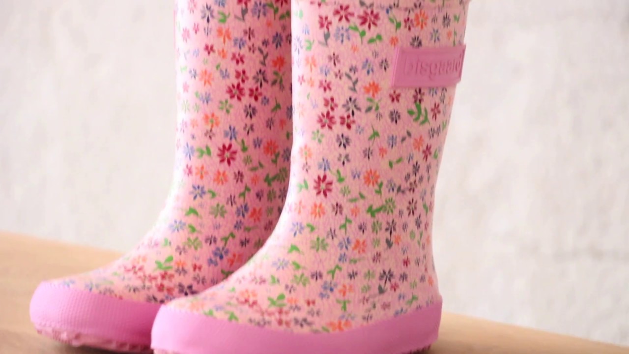 Quality childrens rain boots from bisgaard (92007.999 - 159 rose flowers)