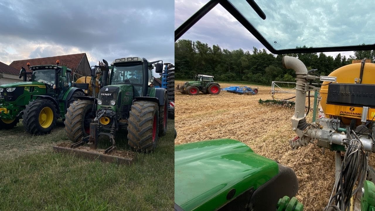 Gülle Aktion! FENDT 718+ 6m Lemken / JOHN DEERE 6R185 + 21m Zunhammer Güllefass 15.5 m3