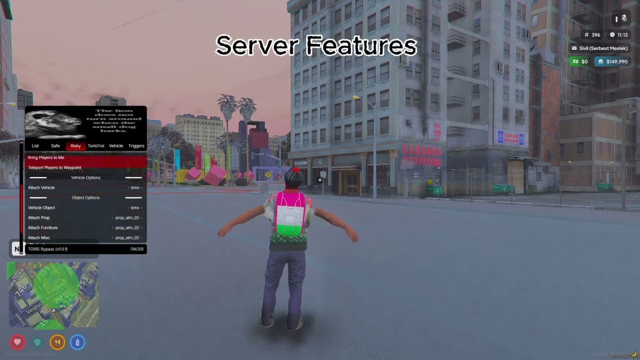 [BETA] Toris Fivem lua menu / Waveshield,FG,Electron,Reaperv4 Byp4ss/ destr0y!ng and Troll Servers