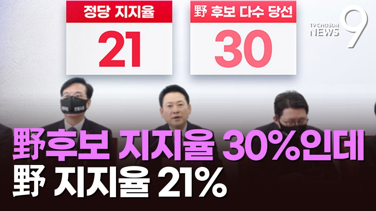 '野 후보 당선기대' 30%인데 '野 지지율' 21%&hellip;20대도 野에 등 돌려 [뉴스9]