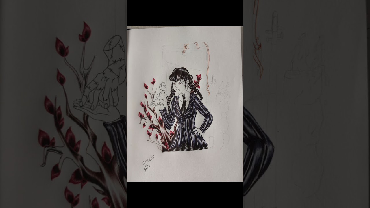 Wednesday Addams ®© Charles Samuel Addams Fanart ®© Ł.Muział 