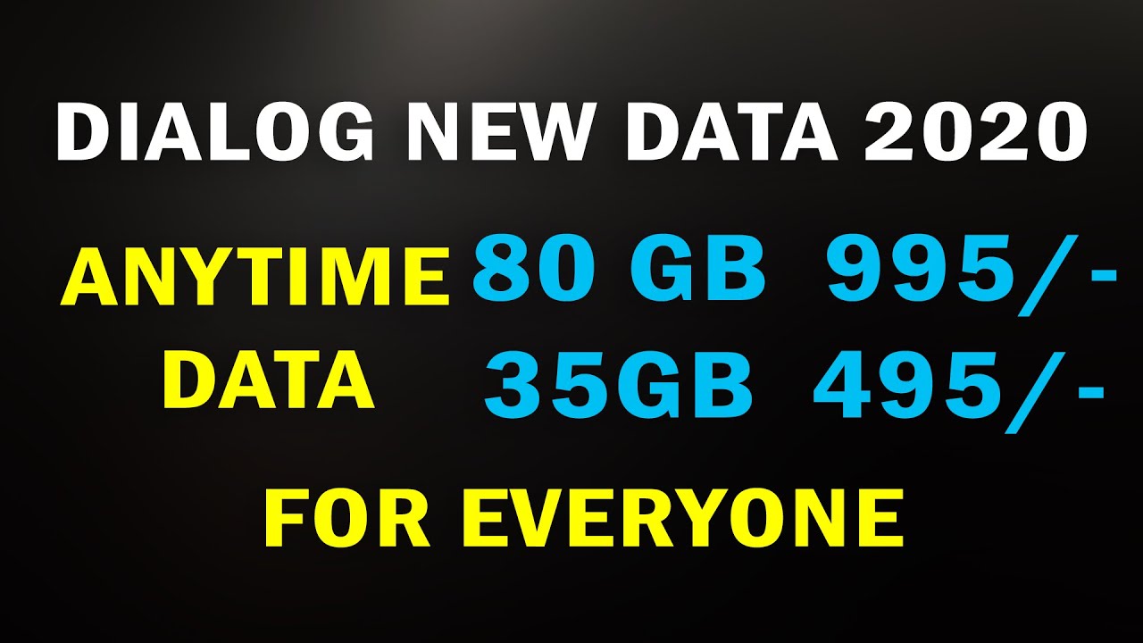 Dialog Anytime DATA 35GB for 495/- activation method work & study