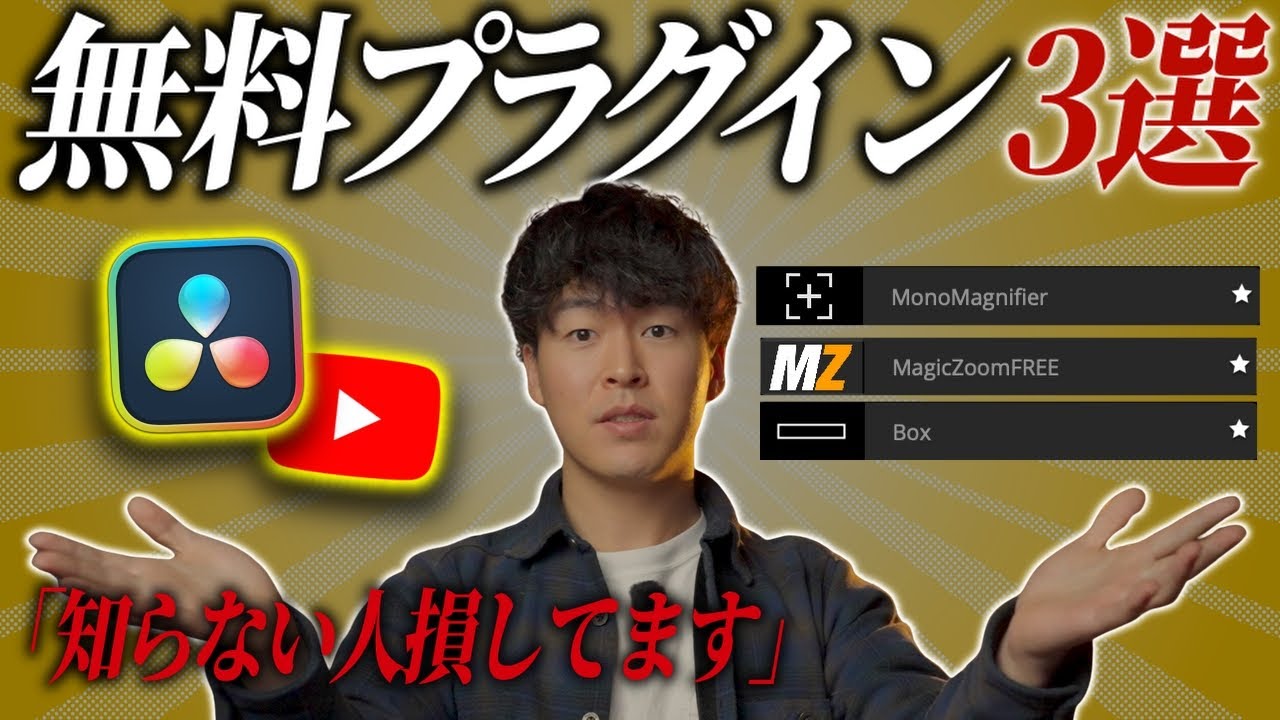 【クオリティUP】お金を払ってでも使いたい無料プラグインを3つ紹介【DaVinci Resolve】