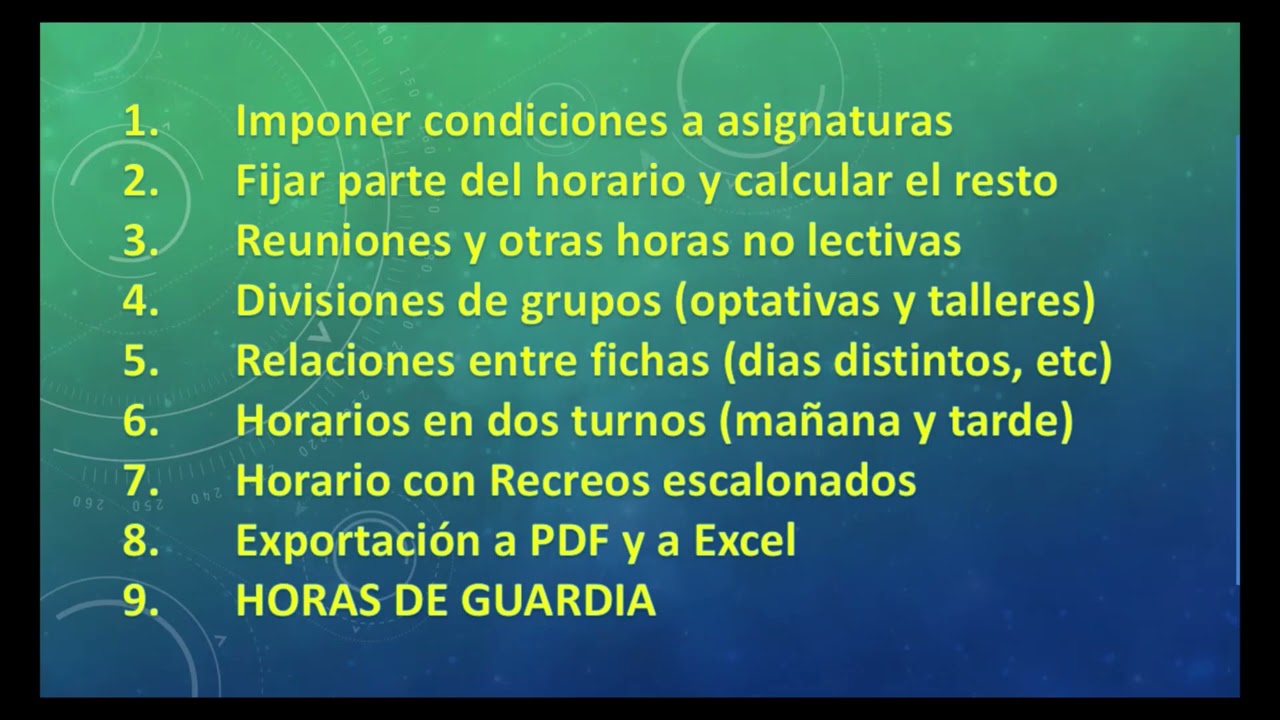 (6) DUDAS ASC Horarios (1 a 3): Reuniones y Condicionantes