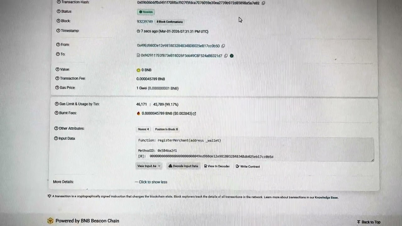 Solidity Smart Contract on BNB Smart Chain Testnet | NxtFi Payments dApp Demo