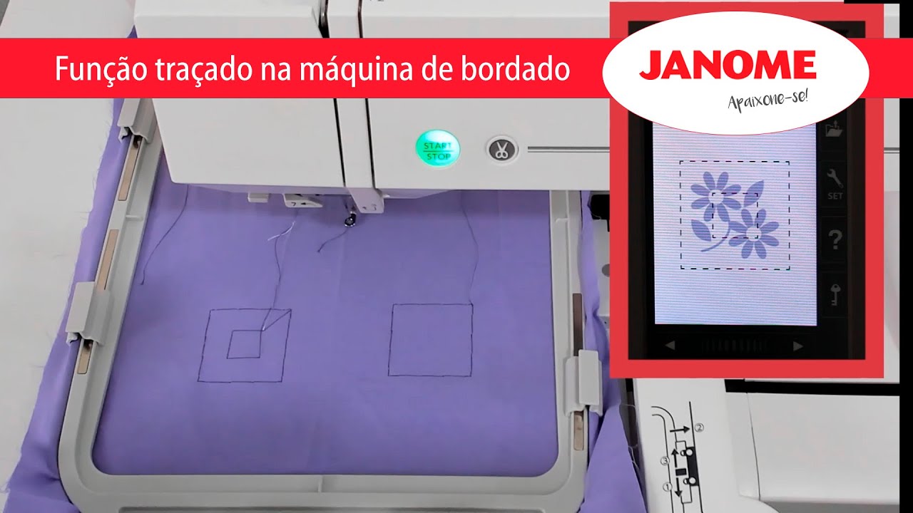 Função traçado na máquina de bordar Janome MC400E, MC500E e MC550E