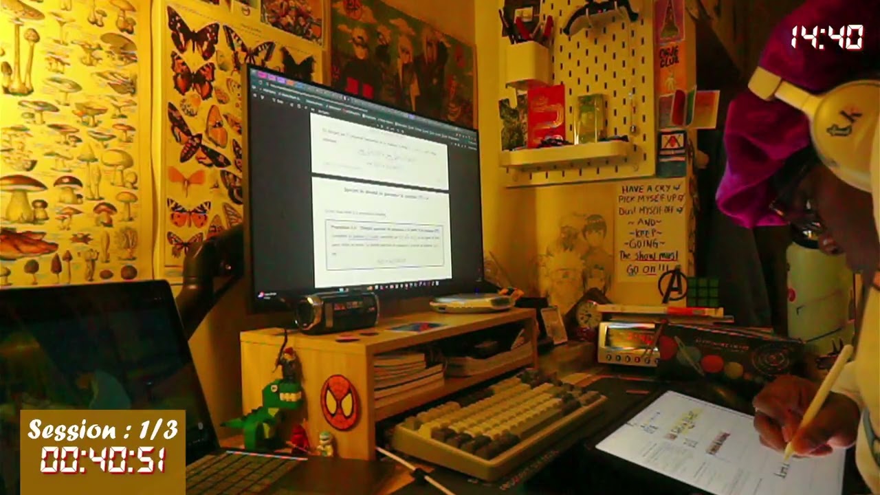 study with me for 3 hrs | 50/10 pomodoro and rain sounds