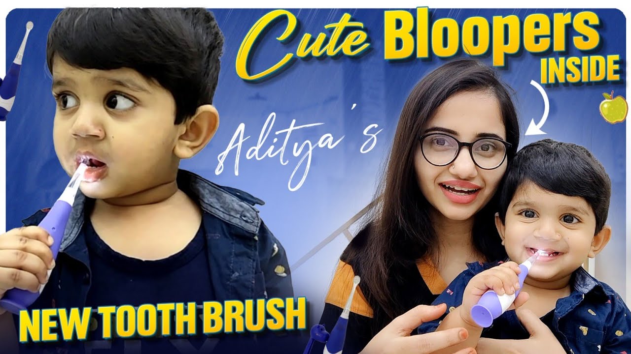 New Tooth brush for Aditya | Luvlap Baby Sonic Electric Toothbrush | Funny bloopers with Aditya