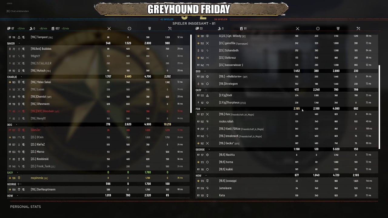 HLL - Greyhound Friday by 116. - 15 Min Delay - ADMIN CAM + Moderation