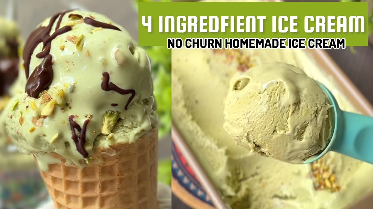 “4-Ingredient Pistachio Ice Cream | No Machine Needed!”