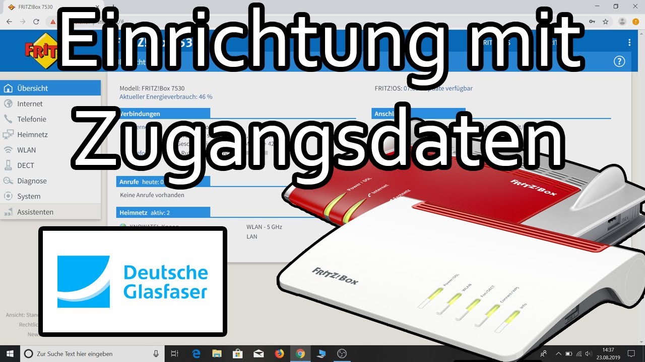 Fritzbox am Deutsche Glasfaser Anschluss einrichten