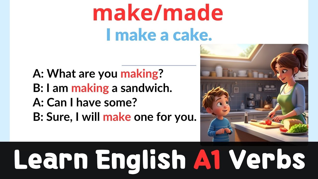 English Easy verbs | English Beginner Verbs | A1 English Verbs with Real Conversations