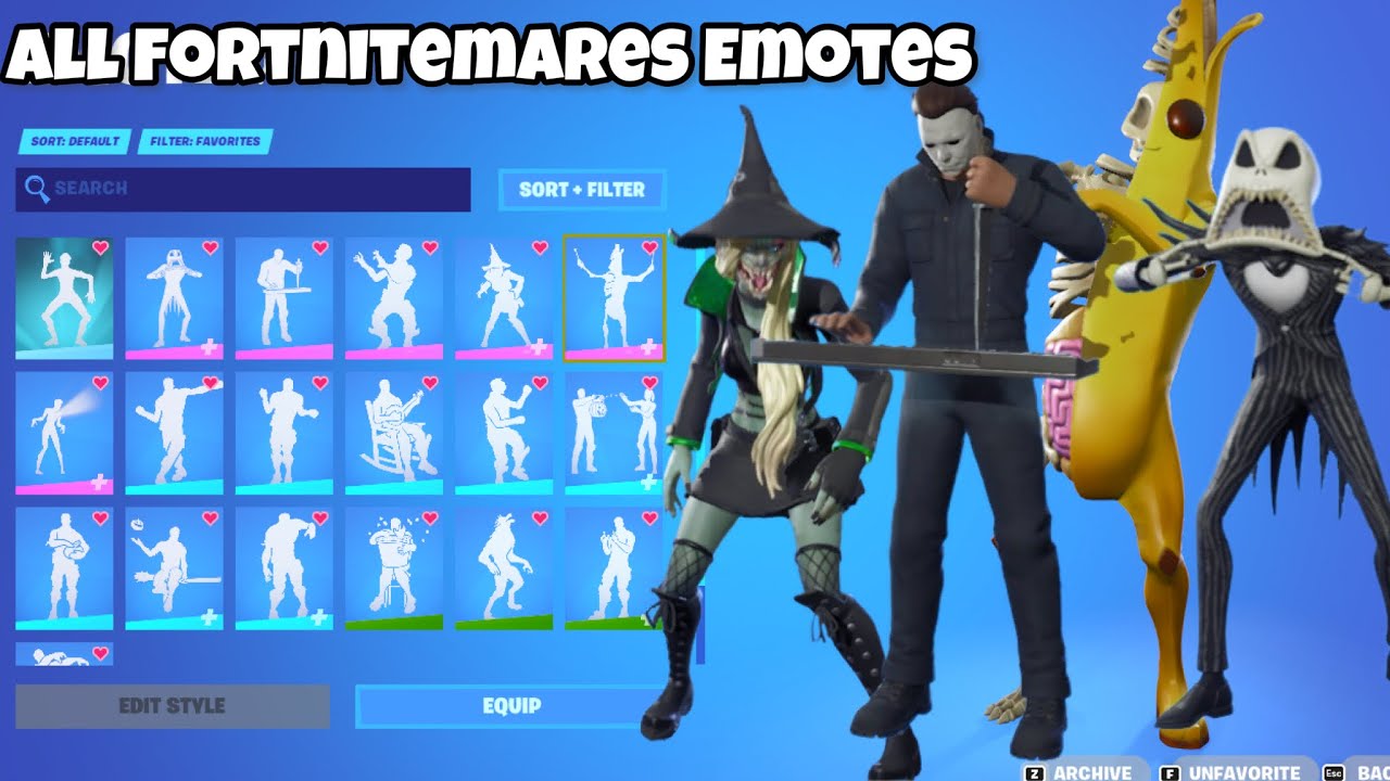 All Fortnite Halloween Emotes with Michael Myers Skin|Fortnitemares 2023