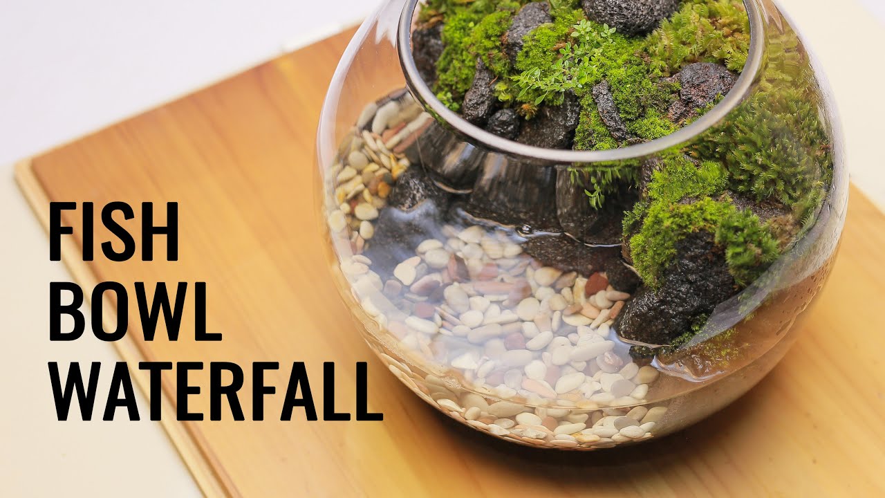 DIY Mini Waterfall in A Fish Bowl - Relaxing Build