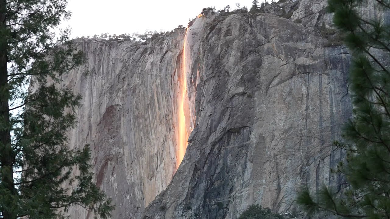 Yosemite Firefall Sony A7S4 Yosemite National Park Horsetail Fall El Capitan Bright Red Fire Fall!