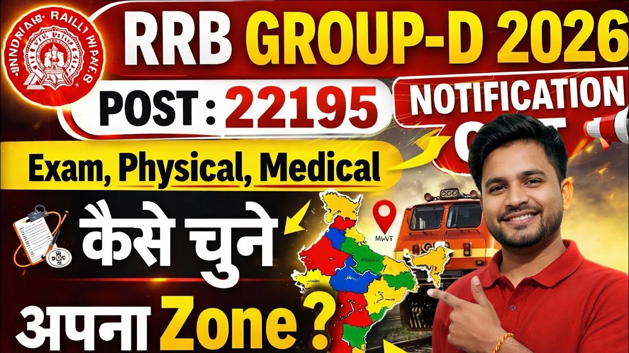 RRB Group D 2026 भर्ती 🔥 22195 पद | योग्यता, आयु, एग्जाम पैटर्न और पूरी जानकारी