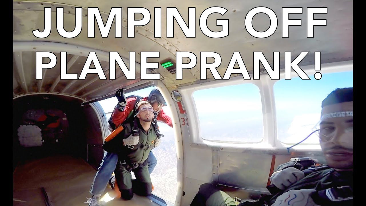 JUMPING OFF PLANE PRANK FAIL!!