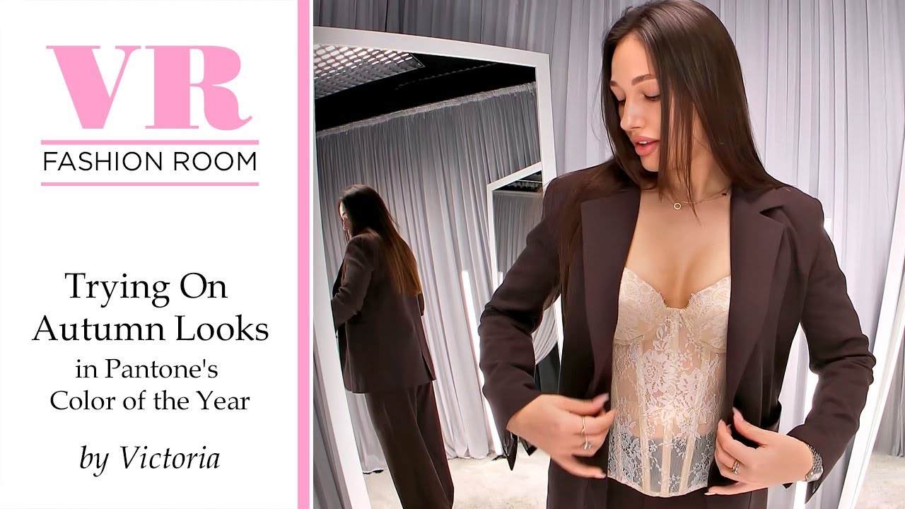 Trying On Autumn Looks in Pantone's Color of the Year 2025 in VR180 3D