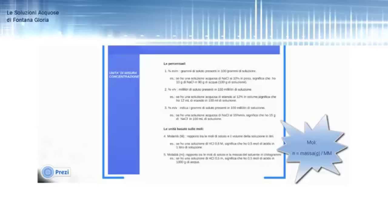 Le soluzioni acquose