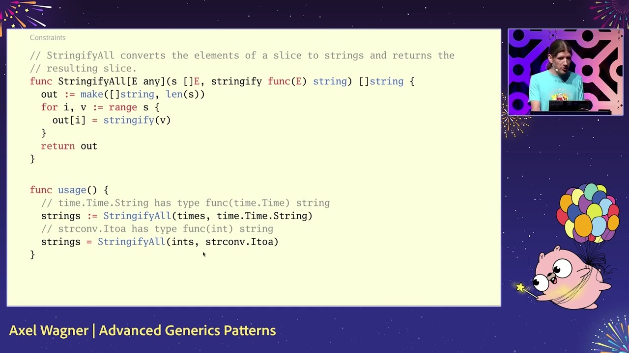 GopherCon 2024: Advanced Generics Patterns - Axel Wagner