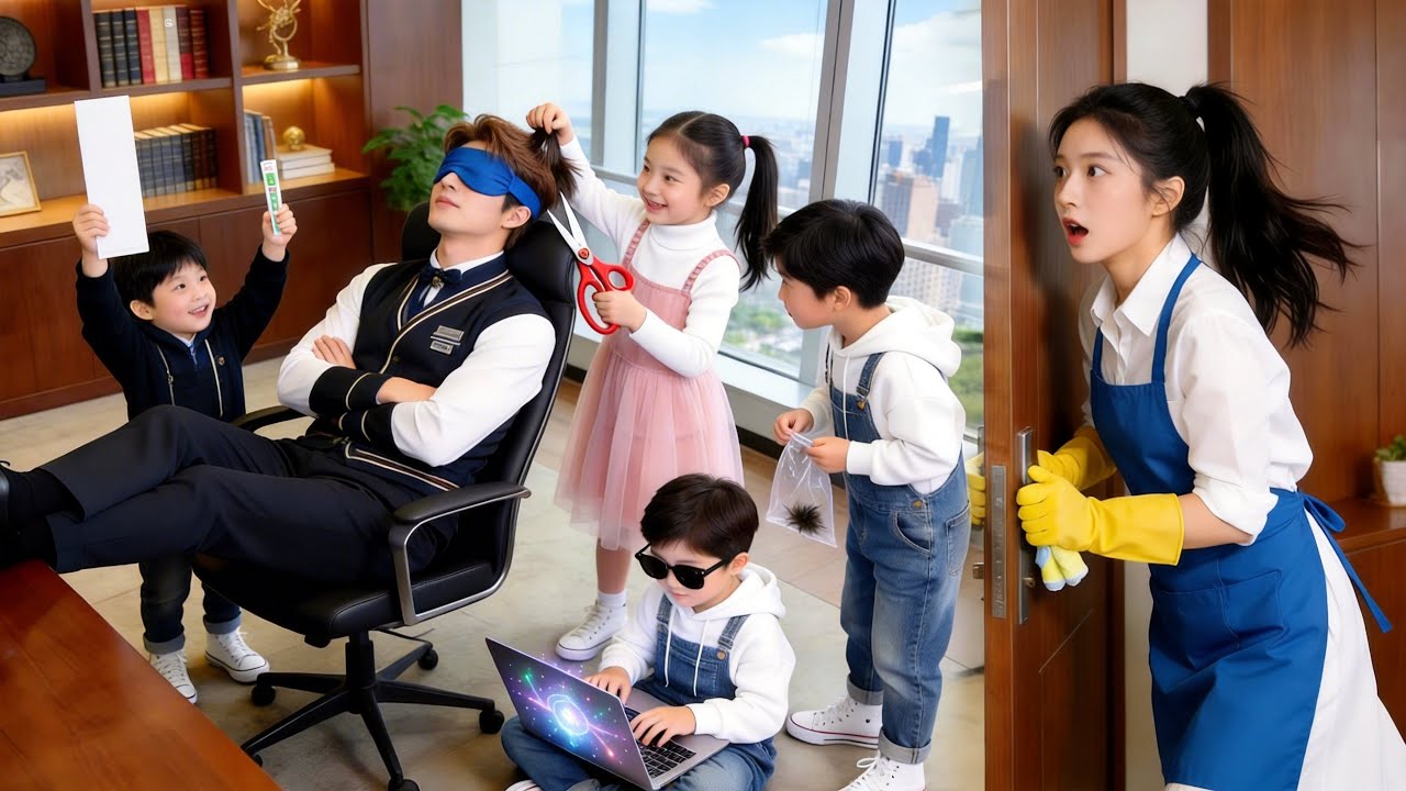 ¡Madre soltera lleva 4 hijos al trabajo, cortan pelo del jefe: 