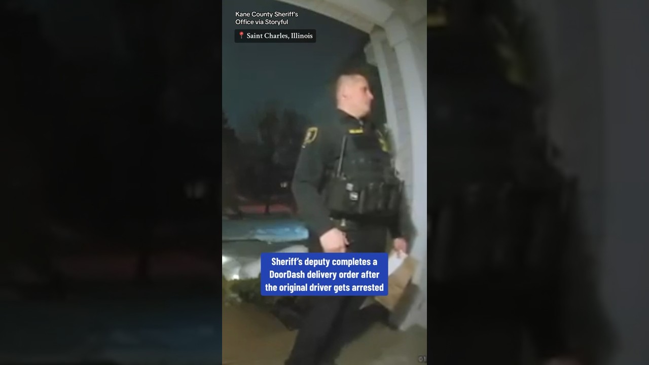 Sheriff's deputy delivers DoorDash order after driver gets arrested #shorts