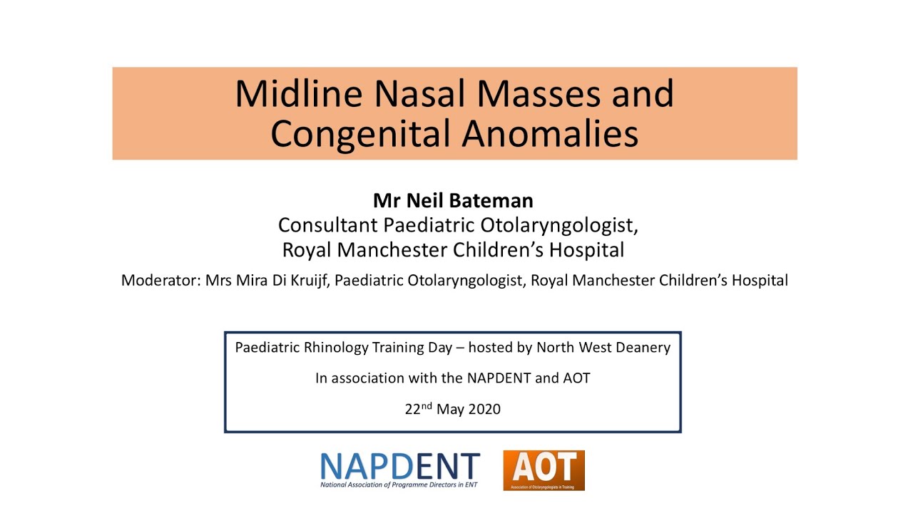 Paeds ENT | National Training Day | Midline Nasal Masses & Congenital Anomalies | Mr Neil Bateman