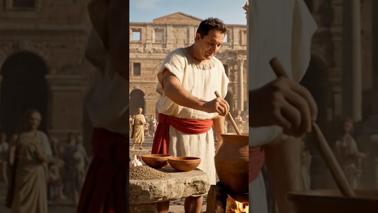 Ancient Roman Street Food 🍲 | Barley, Lentils & Oil | AI Reimagined
