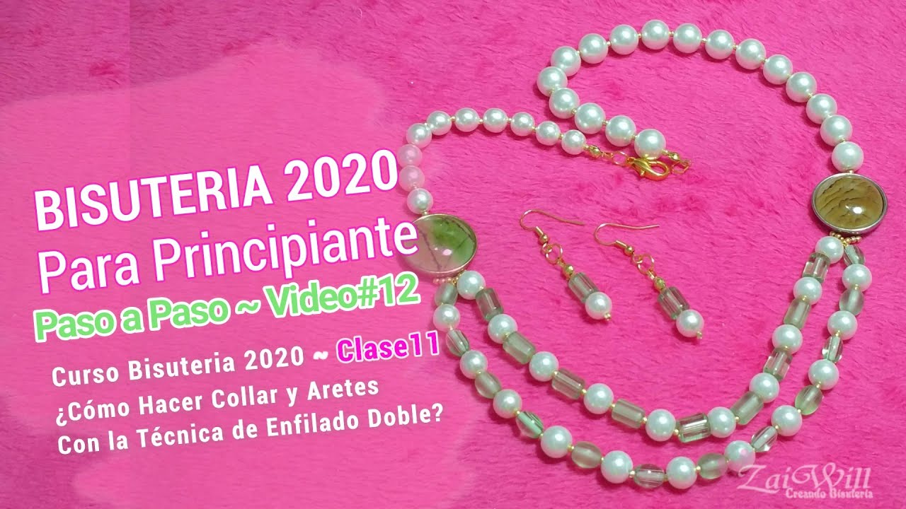 Como Hacer COLLAR y ARETES En la Técnica de Enfilado Doble ~ Bisuteria Clase11