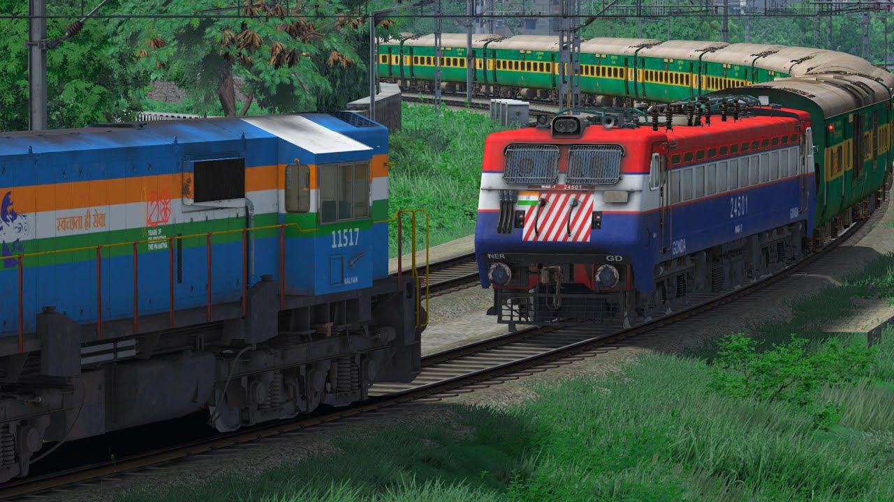 Garib Rath Express Loco Failure || Emergency Rescue by wdm3d locomotive shunting 