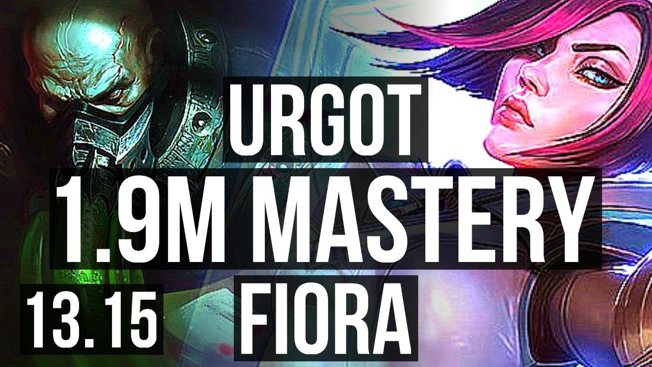 URGOT vs FIORA (TOP) | 1.9M mastery, 6 solo kills, 900+ games, 6/1/1 | KR Master | 13.15