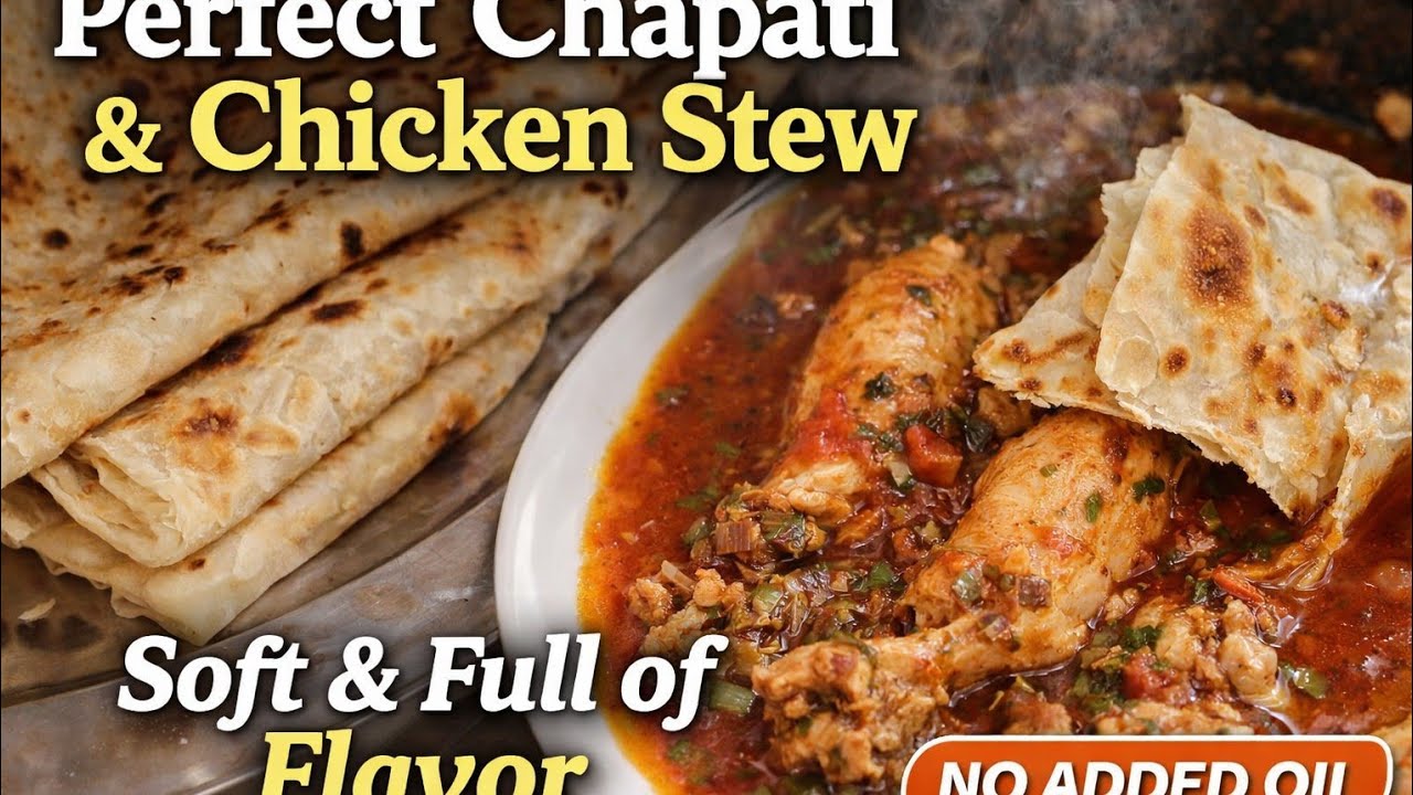How to Make Soft & Fluffy Creamy Butter Chapati | Layered Chapati with Chicken Stew (No Oil Used)