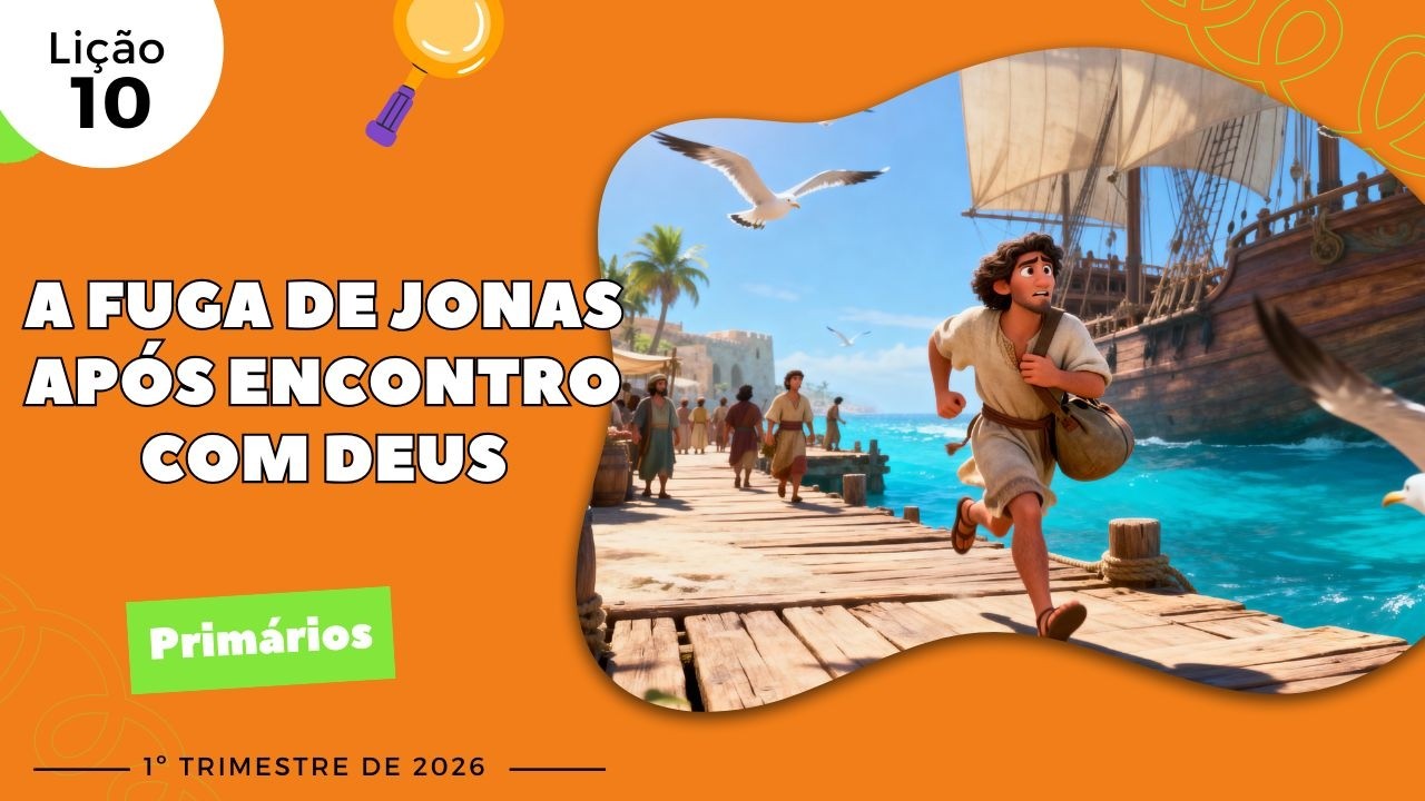 EBD Lição 10 - Primários | A Fuga de Jonas Após Encontro com Deus (7 e 8 anos) 1ºTrimestre 2026