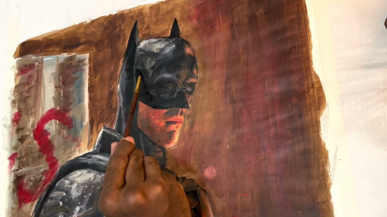 Paint with Me : Batman 2022 Movie Scene in Acrylic | 