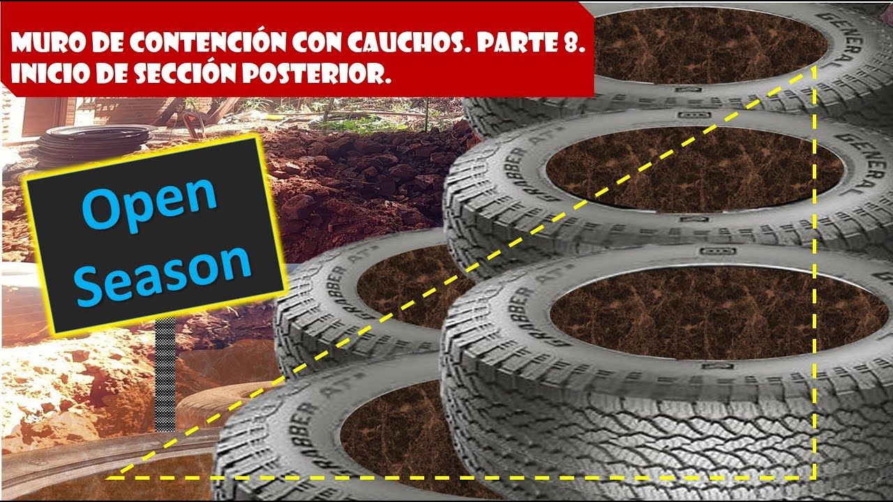 Muro de contención con cauchos. Parte 8. Inicio de sección posterior.
