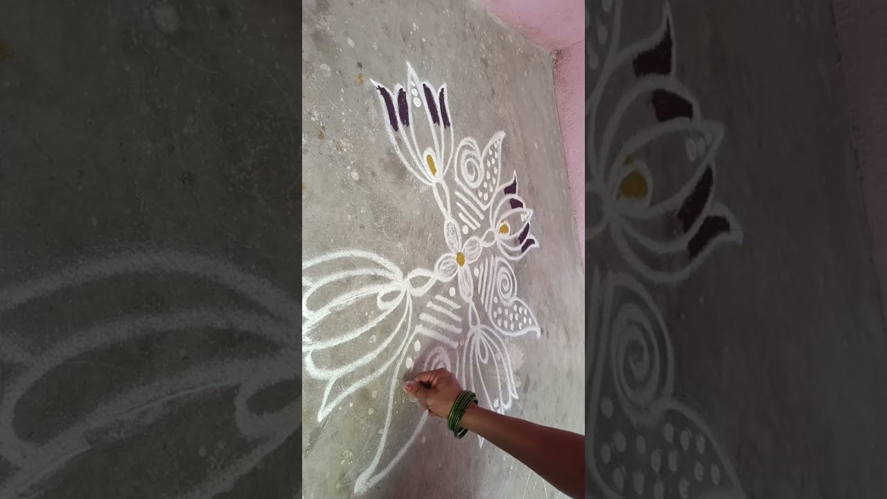 வெள்ளி கிழமை  தாமரை சங்கு கோலம் #kolamart #daily kolam#simple kolam💐