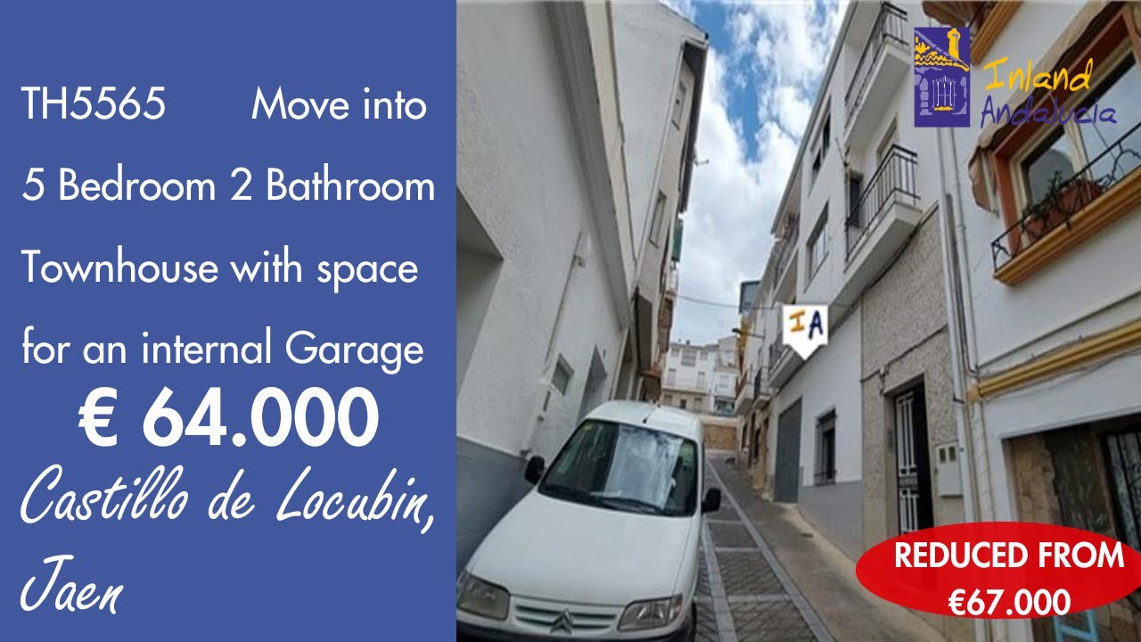 64K, Move into, 5 Bedroom 2 Bathroom Townhouse Property for sale in Spain inland Andalucia TH5565