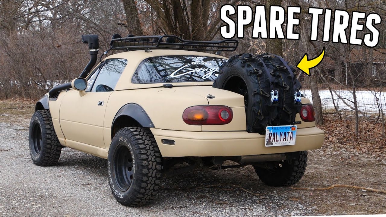 Lifted Miata Gets a Trophy Truck SPARE TIRE Setup!
