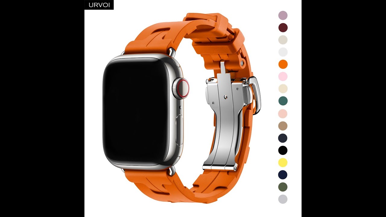 URVOI Apple Watch Kilim Single Tour silicone band with deployment buckle