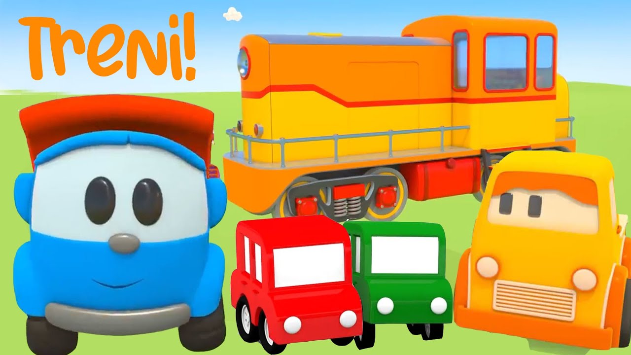 Treni per bambini! Leo il Camioncino Curioso, Autosquadra e Macchinine! Compilation 10'