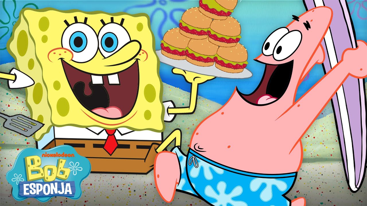 Bob Esponja | Churrasco de Verão do Hambúrguer de Siri em Bob Esponja! 🍔 | 25 Minutos | Português