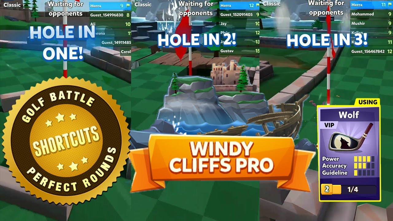 Golf Battle | Windy Cliffs | 4 Power Club | Tips, Tricks & Shortcuts - II
