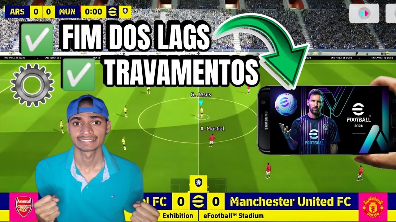 MELHOR CONFIGURAÇÃO TIRAR LAGS E TRAVAMENTOS EFOOTBALL 2024 MOBILE LISO 60 FPS