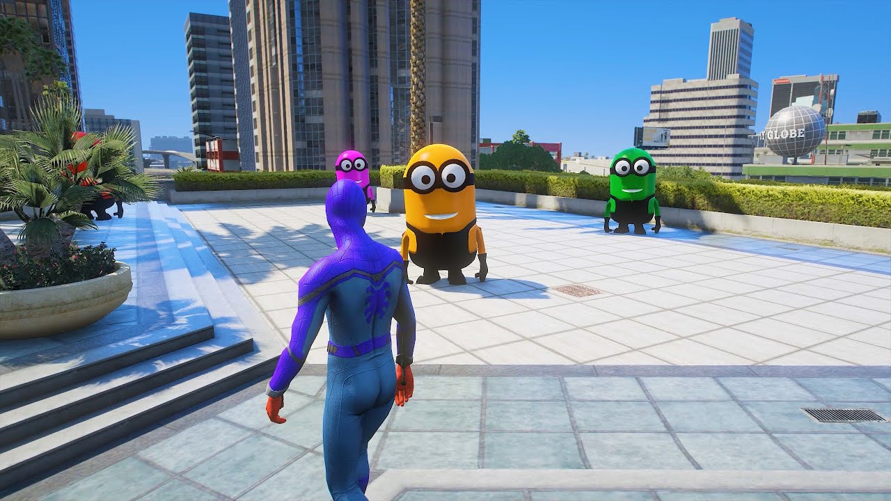 GTA 5 | Crazy Ragdoll - Spiderman On Rainbow Bridge With Minions (Funny Fails Compilations) 1