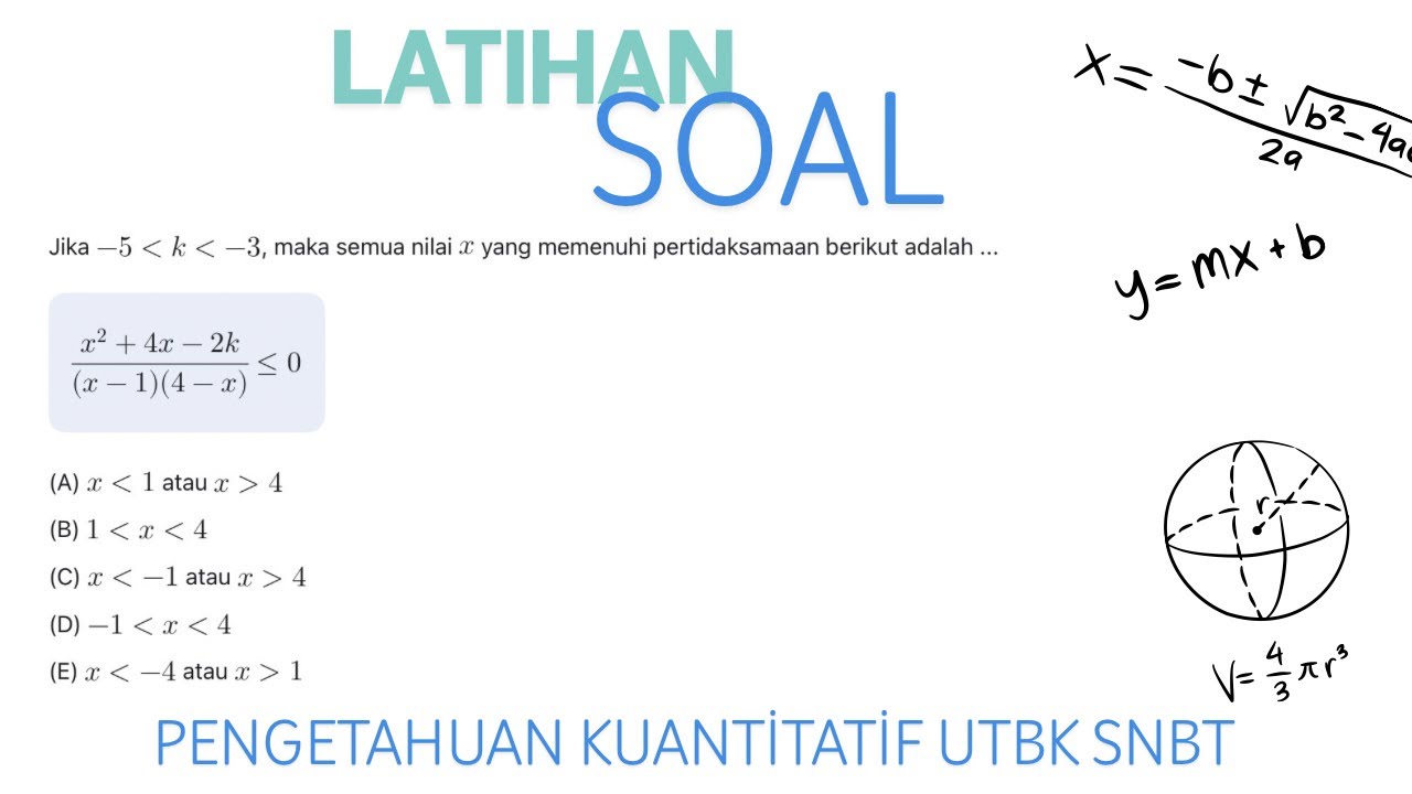 Pertidaksamaan, Pengetahuan Kuantitatif UTBK SNBT