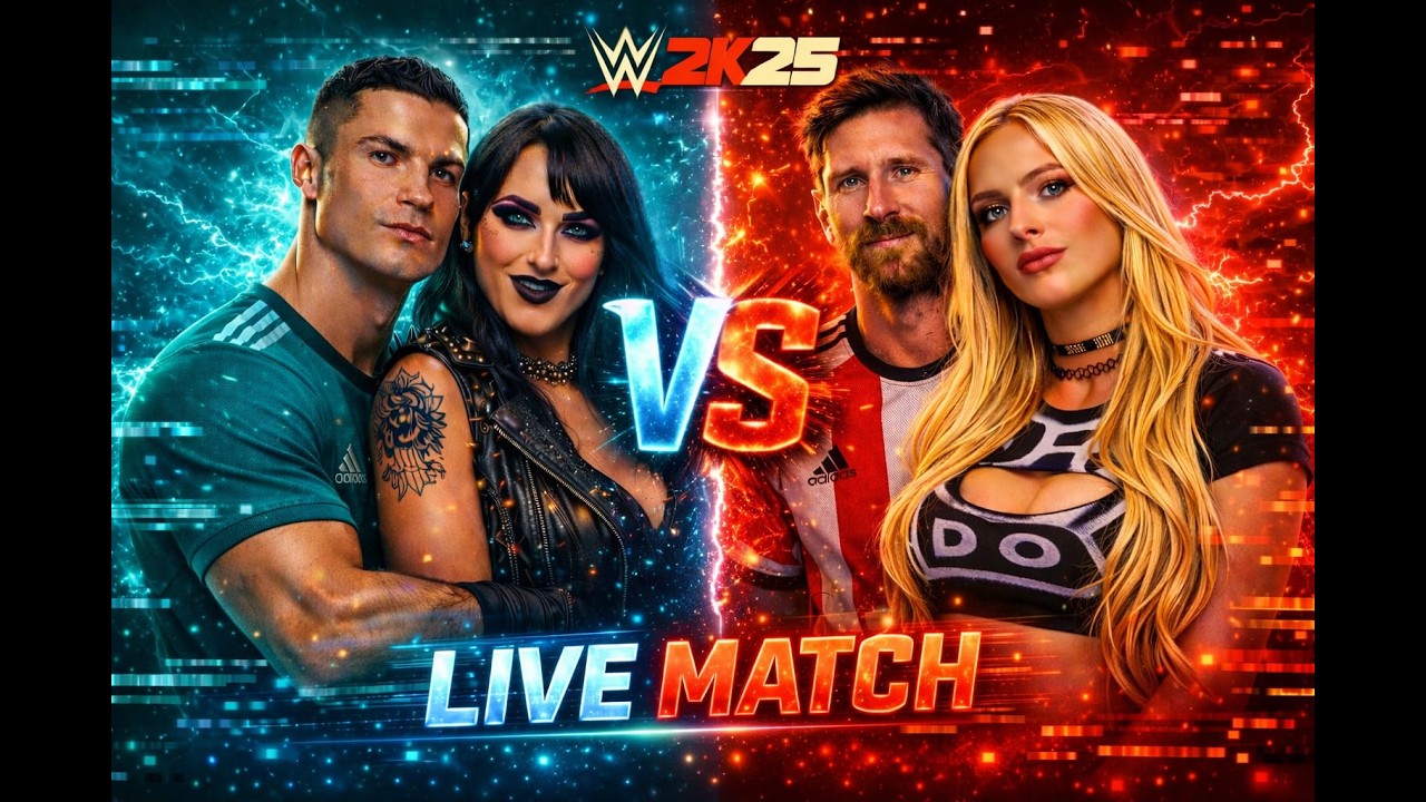 CR7 & Rhea VS Messi & Liv | Monday Night RAW Live Part-36 #shortslive #CR7 #messi