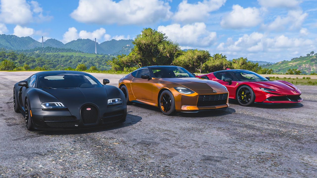 Nissan Z (maxed out) vs Bugatti Veyron Super Sport vs Ferrari SF90 Stradale | Forza Horizon 5