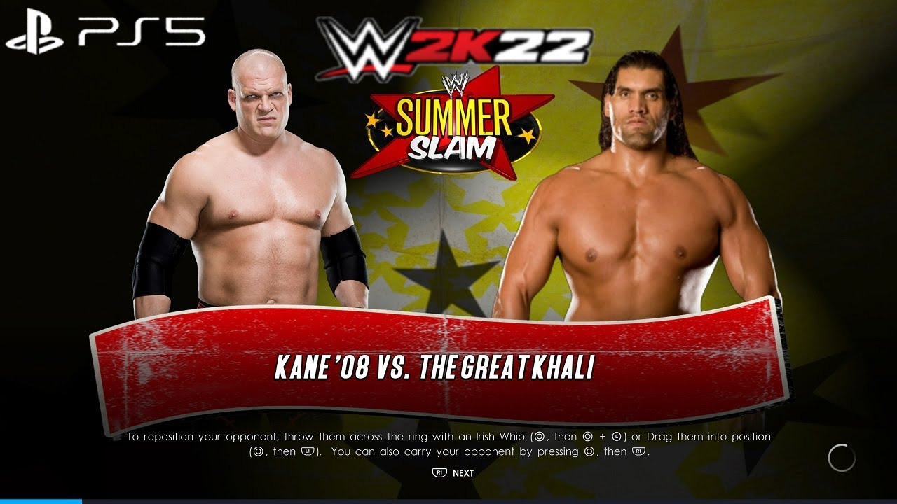 WWE 2K22 (PS5) - KANE vs THE GREAT KHALI GAMEPLAY | SUMMERSLAM 2009 (1080P 60FPS)