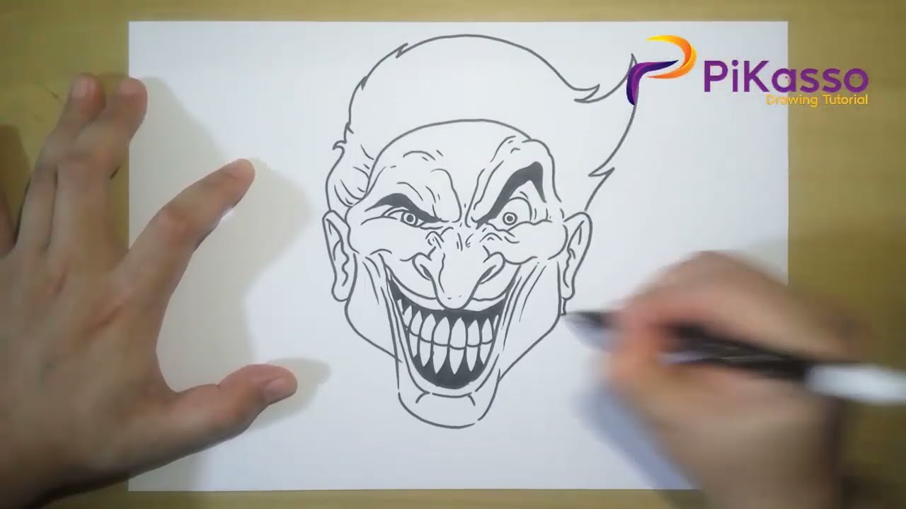 Joker Face Easy Drawing Tutorial