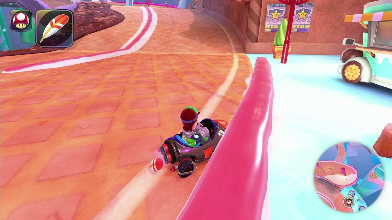 Je joue à Mario kart world!